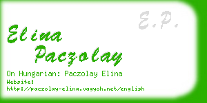 elina paczolay business card